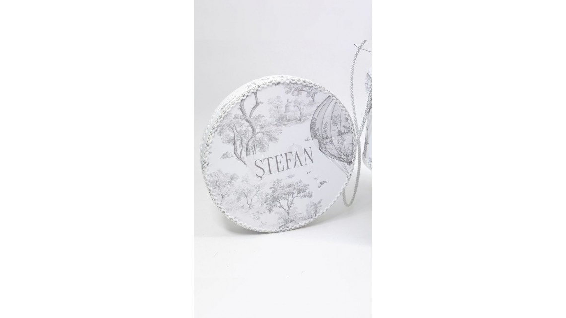 Trusou botez alb cu gri pentru baieti Baby Dior Grey Jungle 24